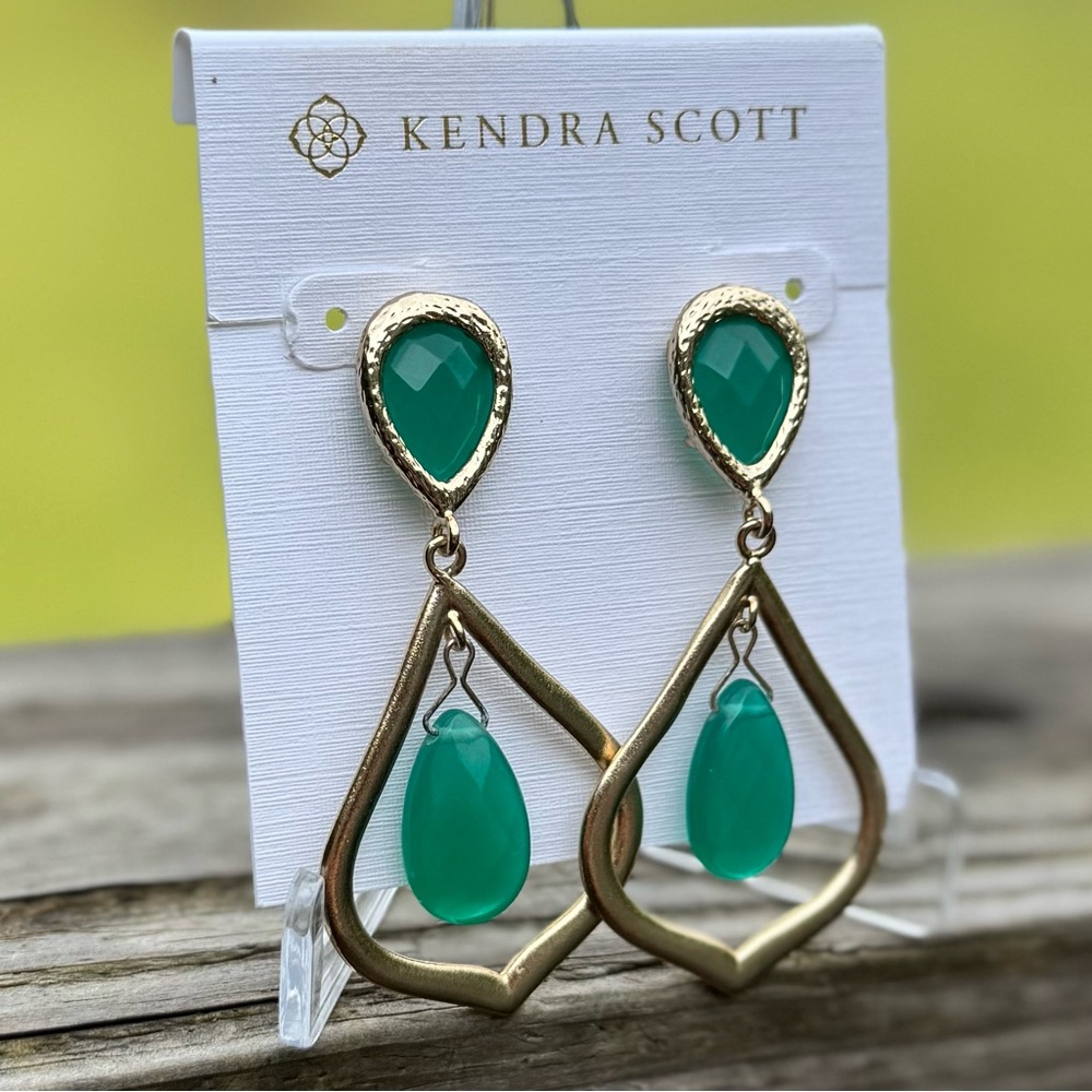 Kendra Scott Vintage Ryanne Chandelier Earrings Gold Drop - Picture 4 of 5